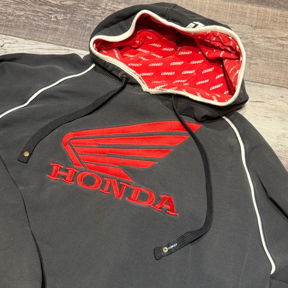 Vintage Y2K Rare Honda Racing Hoodie - Major fading and some tearing as shown